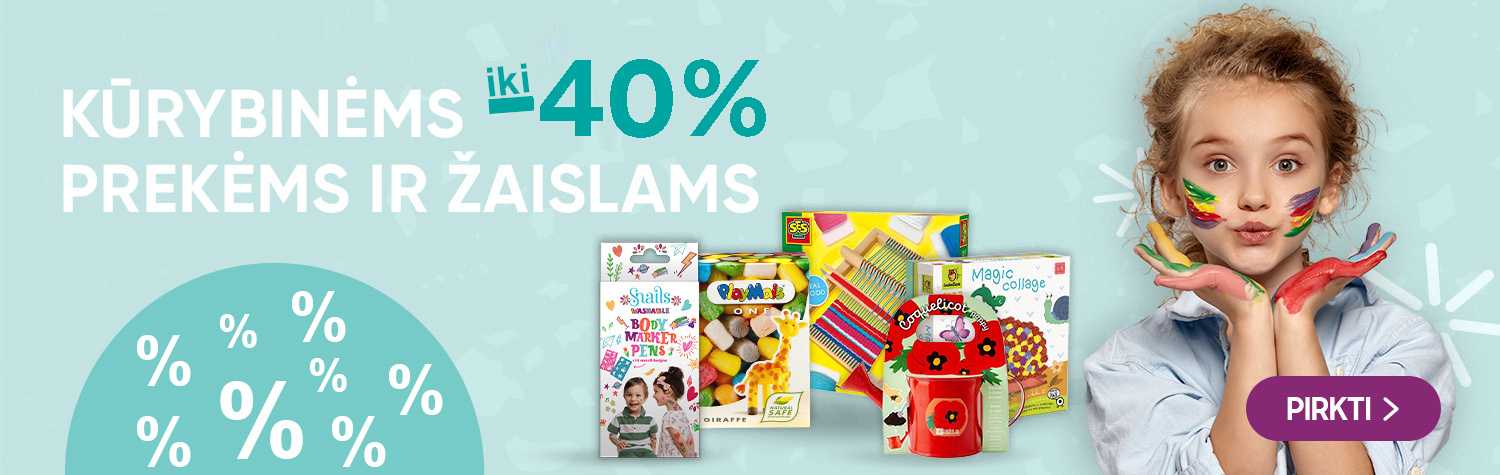Kūrybinėms prekėms ir žaislams iki -40%
